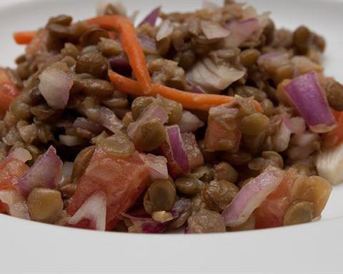 Serving inspiration: Lentil salad with diced tomato, red onion and carrot. Not verified as this exact recipe.
