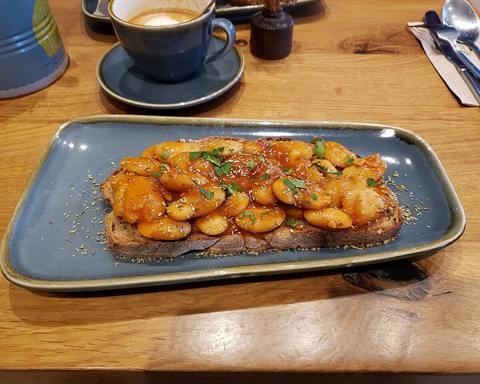 Serving inspiration: Large white beans in tomato sauce, with herbs, on toast. Not verified as this exact recipe.